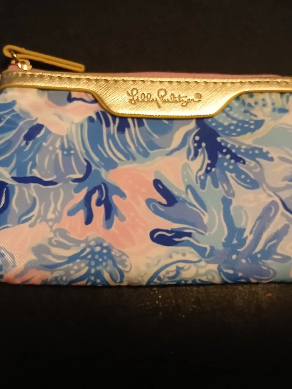 Lilly Pulitzer ID Case Keychain Wallet – Blue & Pink – NWOT